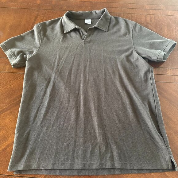 ZARA Men’s Brown Textured Polo Shirt Size L Short Sleeve Casual - Picture 1 of 2